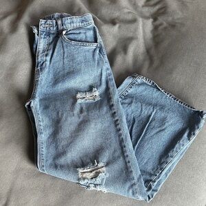 Distressed Blue Jeans